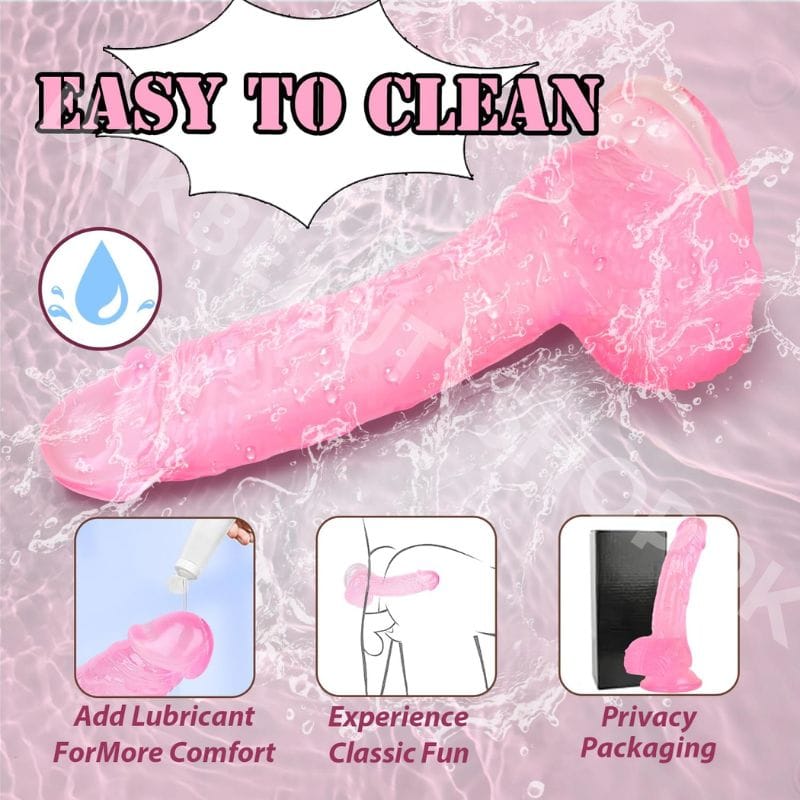 7 Inch Soft Pink Dildo | Realistic Silicone Toy 7 7 Inch Soft Pink Dildo | Realistic Silicone Toy