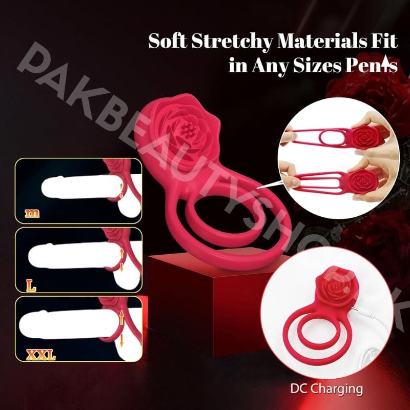 Movgani Rose Clitoral Vibrating Cock Ring | Couples Toy 4 Movgani Rose Clitoral Vibrating Cock Ring | Couples Toy