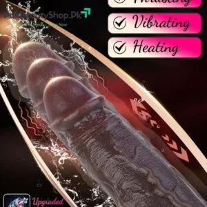 9" Realistic Black Thrusting Dildo Vibrator
